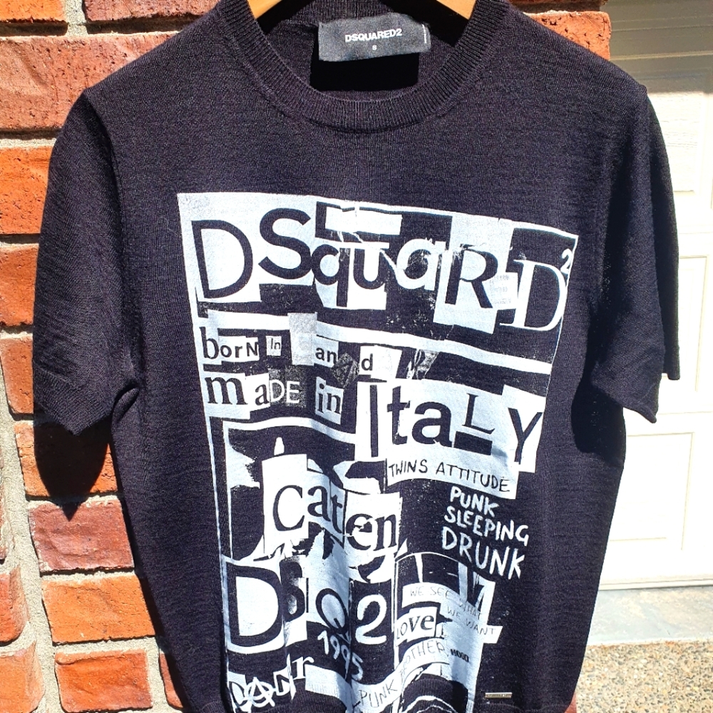 Dsquared2 statement shirt, size small, black